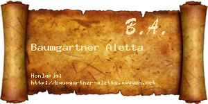 Baumgartner Aletta névjegykártya